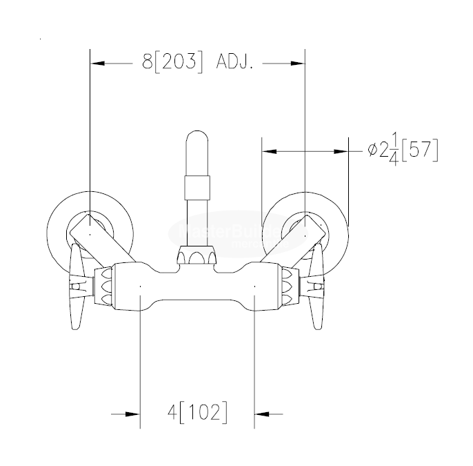 Zurn Z841I2 Service Sink Faucet w/ 14" Tubular Spout and Four Arm Handles