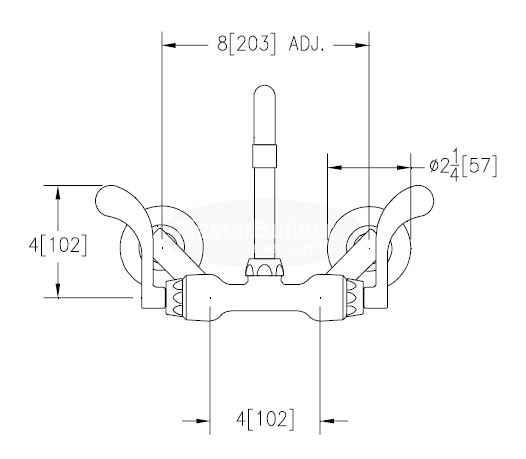 Zurn Z841J4-XL Grifo para fregadero de servicio con boquilla tubular de 9-1/2" y manijas de muñeca de 4" 