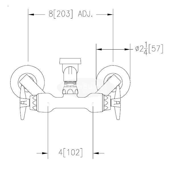 Zurn Z841L2-RC Rough Chrome Service Sink Faucet w/ 2-1/2" Vacuum Breaker Spout and Four Arm Handles