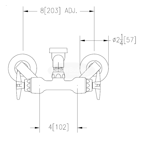 Zurn Z841L2 Service Sink Faucet w/ 2-1/2" Vacuum Breaker Spout and Four Arm Handles