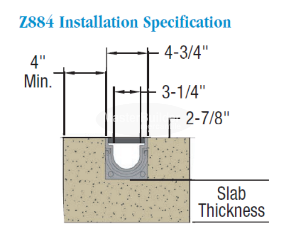 Zurn Z884 4-3/4" Wide Shallow Trench Drain Channel