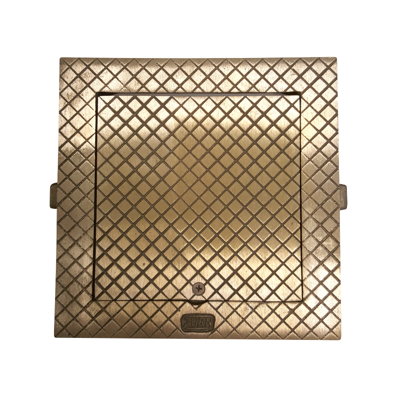 Zurn Z1461 Square Hinged Floor Access Panel, Cast Iron, Bronze or Nickel Bronze