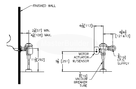 Zurn ZEMS6003AV-ULF-IS 0.125 GPF Exposed Hardwired Automatic Sensor Flush Valve Urinal with Integral Sensor