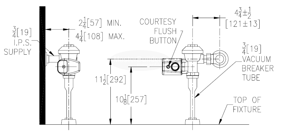 Zurn ZER6003AV-CPM 1.5 GPF Sensor Operated Exposed Battery Powered Flush Valve For 3/4" Urinals