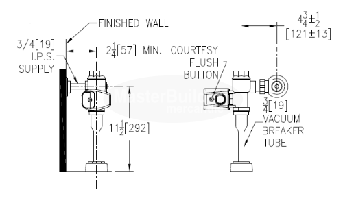 Zurn ZER6203-CPM 1.5 GPM Sensor Operated Battery Powered Exposed Flush Valve for Urinals