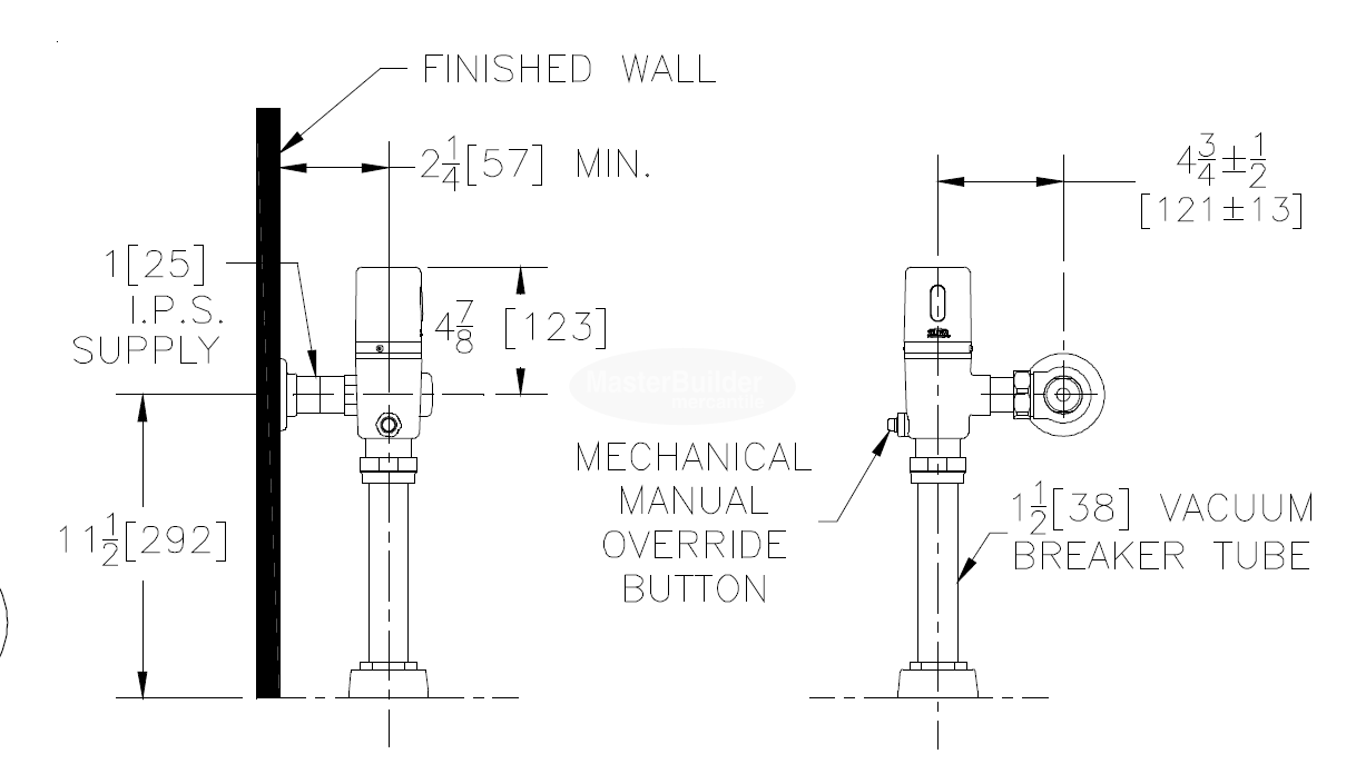 Zurn ZTR6200-WS1 1.6 GPF Sensor Operated Water Closet Flush Valve