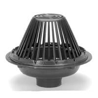 Zurn ZA-100-4IP-AC-G 15" Diameter Roof Drain, Aluminum Dome, 4" Threaded Connection, Angular Underdeck Clamp, Galvanized