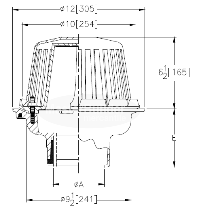 Zurn ZCF121 12" Diameter Control-Flo Roof Drain with Parabolic Weir (Canada)